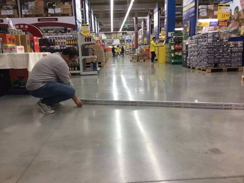 實地檢測3m*3mm安斯福妙樂超市地坪